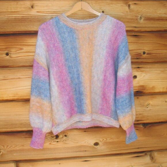 Colorful Angora Blend Sweater - Picture 1 of 7
